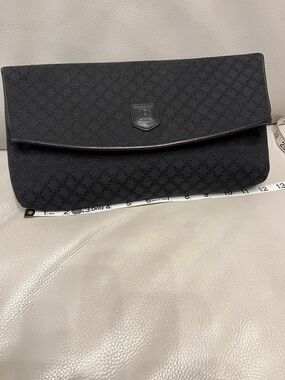 Celine Black Macadam Vintage Clutch